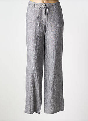 Pantalon droit fermeture zippée sous rabat boutonné taille normale gris LEBEK femme