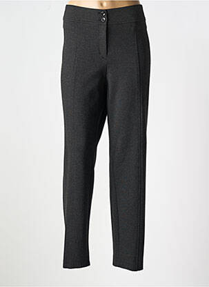 Pantalon droit tissage popeline taille normale gris LEBEK femme