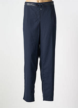 Pantalon droit tissage crêpe taille normale bleu LEBEK femme