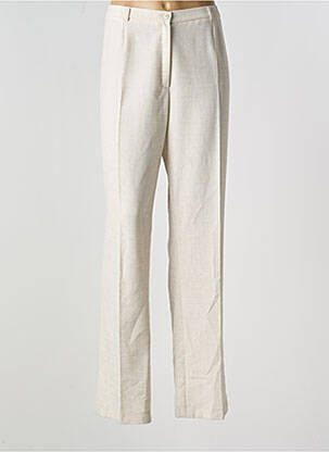 Pantalon droit taille élastique taille normale beige LISA CHESNAY femme
