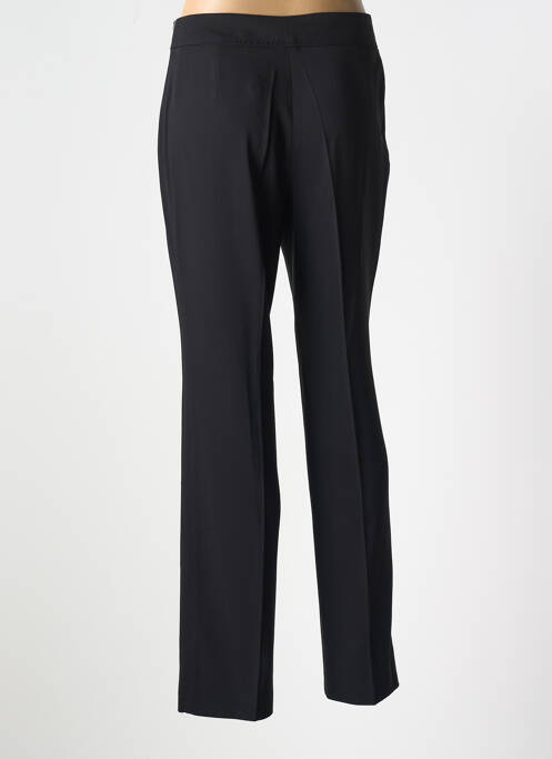 Pantalon droit fermeture zippée sous rabat boutonné taille normale noir LEBEK femme