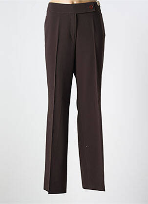 Pantalon droit tissage crêpe taille normale marron GARDEUR femme