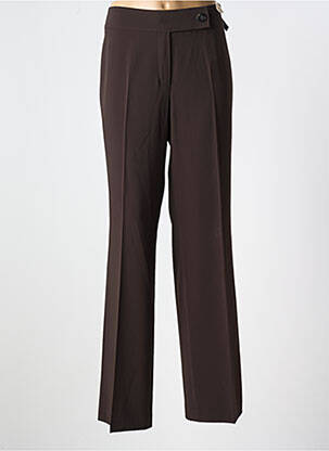 Pantalon droit tissage crêpe taille normale marron fonce GARDEUR femme