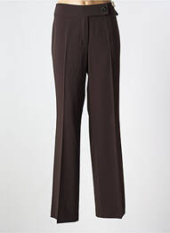 Pantalon droit tissage crêpe taille normale marron fonce GARDEUR femme