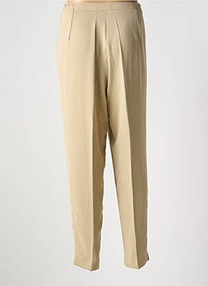 Pantalon droit taille à pinces taille haute beige GRIFFON femme