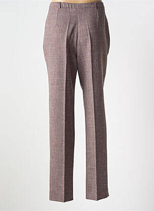 Pantalon droit taille à pinces taille haute marron GUY DUBOUIS femme