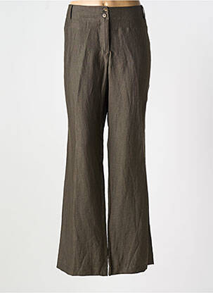 Pantalon flare taille à pinces marron HUCKE WOMAN femme