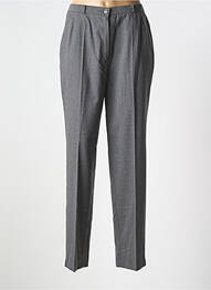Pantalon droit taille à pinces taille haute gris HUCKE WOMAN femme