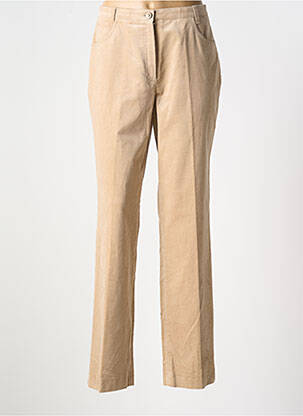 Pantalon droit stretch taille haute beige HUCKE WOMAN femme