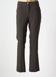 Pantalon droit fermeture zippée sous rabat boutonné taille normale marron JEAN DELFIN femme