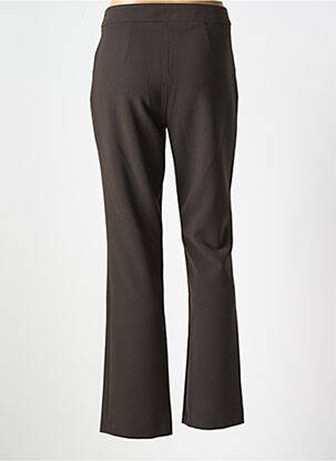 Pantalon droit fermeture zippée sous rabat boutonné taille normale marron JEAN DELFIN femme