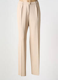 Pantalon droit tissage crêpe taille normale beige KARTING femme