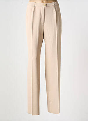 Pantalon droit tissage crêpe taille normale beige KARTING femme