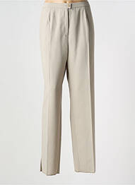 Pantalon droit fermeture zippée sous rabat boutonné taille normale beige KARTING femme