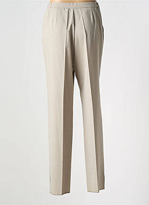 Pantalon droit fermeture zippée sous rabat boutonné taille normale beige KARTING femme