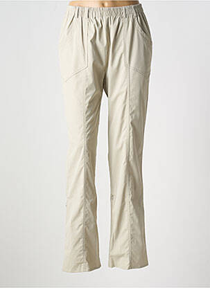 Pantalon droit stretch taille normale beige K'TENDANCES femme