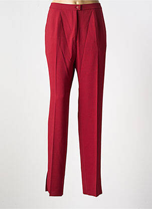 Pantalon droit tissage crêpe taille normale rouge KARTING femme