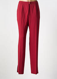 Pantalon droit tissage crêpe taille normale rouge KARTING femme