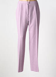 Pantalon droit fermeture zippée sous rabat boutonné taille normale violet KARTING femme