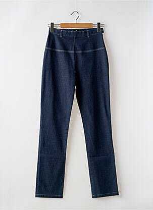 Pantalon slim tissage popeline taille normale bleu UN POINT C EST TOUT femme