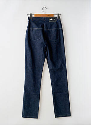 Pantalon slim tissage popeline taille normale bleu UN POINT C EST TOUT femme