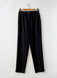 Pantalon slim tissage popeline taille normale noir HUCKE WOMAN femme