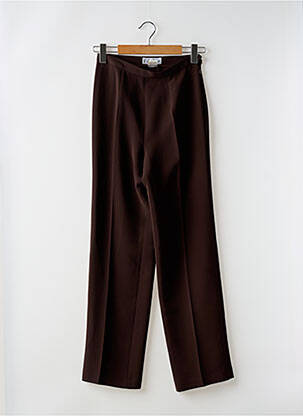 Pantalon droit taille haute taille haute marron FEDORA femme