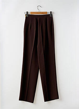 Pantalon droit taille haute taille haute marron FEDORA femme