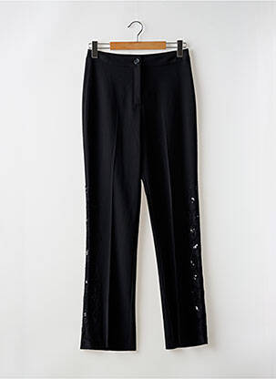 Pantalon flare taille à pinces taille haute noir DUO femme