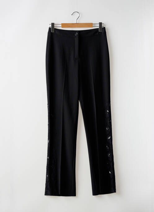 Pantalon flare taille à pinces taille haute noir DUO femme