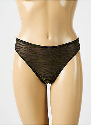 Tanga effet matière satinée vert PRIMA DONNA femme