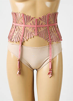 Guêpière/porte-jarretelle broderie rose AUBADE femme