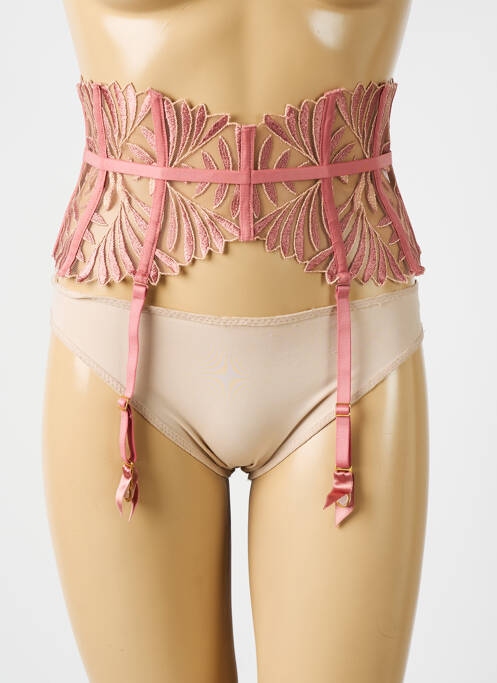Guêpière/porte-jarretelle broderie rose AUBADE femme