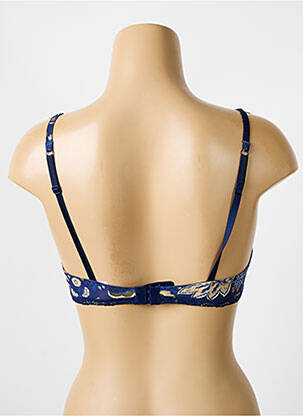Soutien-gorge effet matière satinée haut triangles bleu ANTIGEL femme