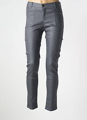 Pantalon slim tissage enduit taille normale gris X-MAX femme