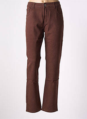 Pantalon droit stretch taille normale marron X-MAX femme