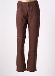 Pantalon droit stretch taille normale marron X-MAX femme