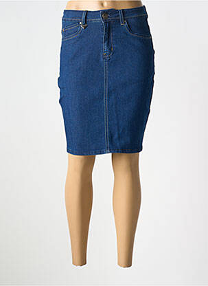 Jupe mi-longue coupe droite bleu S.QUISE femme