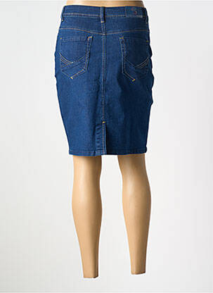 Jupe mi-longue coupe droite bleu S.QUISE femme