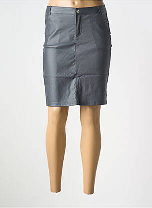 Jupe mi-longue coupe droite gris X-MAX femme
