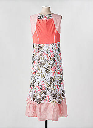 Robe longue imprimé fleurs sans manche rouge S.QUISE femme