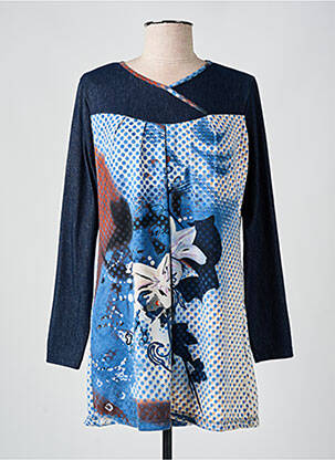Tunique manches longues col v bleu S.QUISE femme