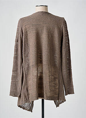 Gilet manches longues stretch marron DUGER femme