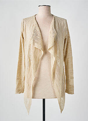 Gilet manches longues stretch beige DUGER femme