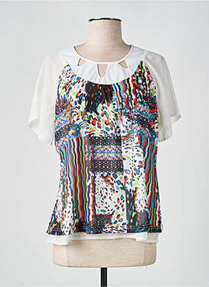 Top tissage crêpe manches courtes blanc S.QUISE femme