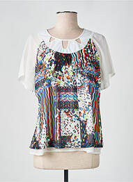 Top imprimé fantaisie manches courtes blanc S.QUISE femme