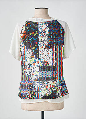 Top tissage crêpe manches courtes blanc S.QUISE femme