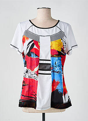 T-shirt imprimé fantaisie manches courtes blanc S.QUISE femme