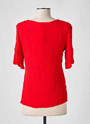 Top tissage crêpe manches courtes rouge S.QUISE femme