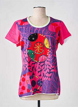 T-shirt stretch manches courtes rose S.QUISE femme